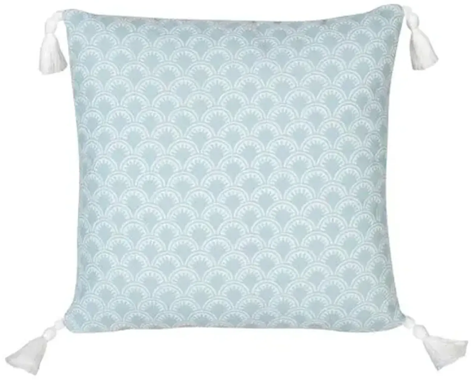 Scallop Outdoor Pillow - Aqua