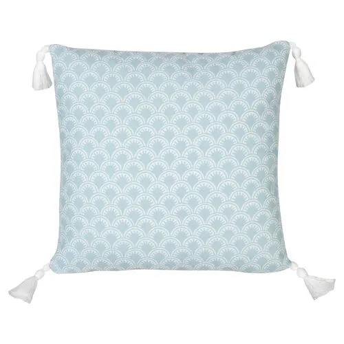 Scallop Outdoor Pillow - Aqua