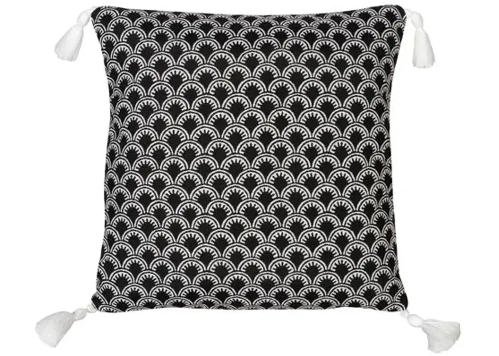 Scallop Outdoor Pillow - Black