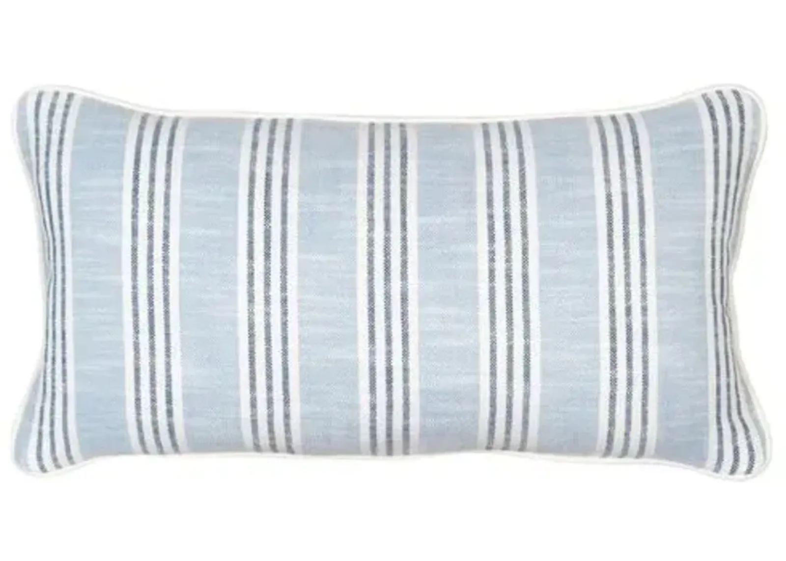 Quogue 23"x12" Outdoor Lumbar Pillow - Aqua/Navy