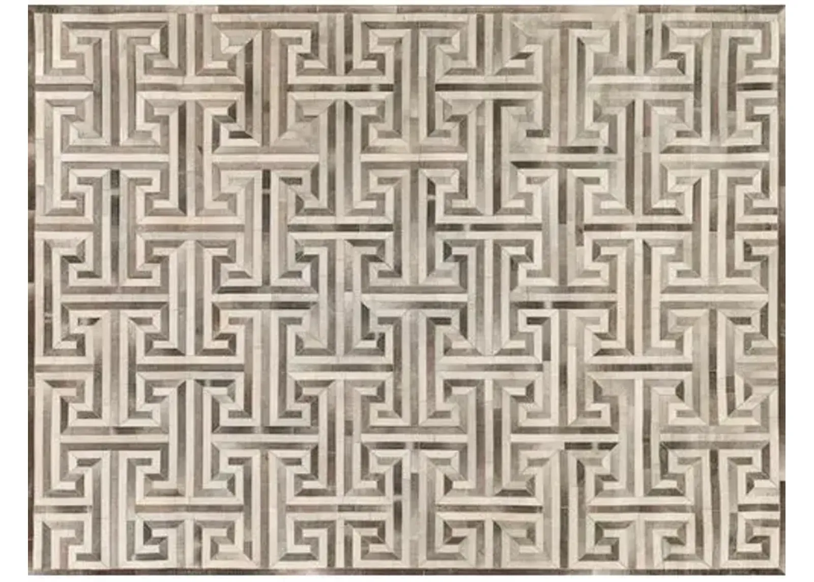 Natural Hide Cowhide hand-tufted Rug - Gray/Ivory - Exquisite Rugs - Handcrafted - Beige - Beige