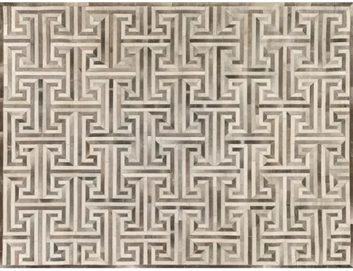 Natural Hide Cowhide hand-tufted Rug - Gray/Ivory - Exquisite Rugs - Handcrafted - Beige - Beige