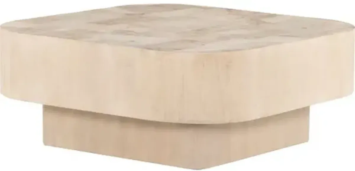 Freya Coffee Table - Bleached Burl - Beige