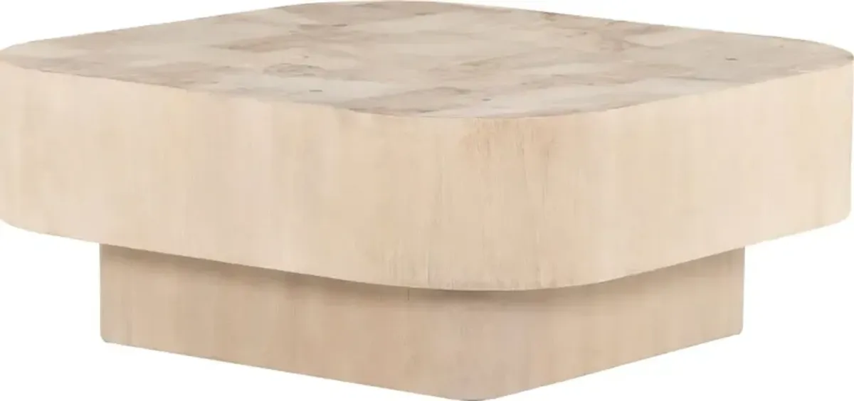 Freya Coffee Table, Bleached Burl