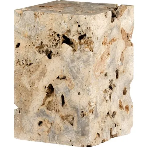 Mathis End Table - Travertine - Beige