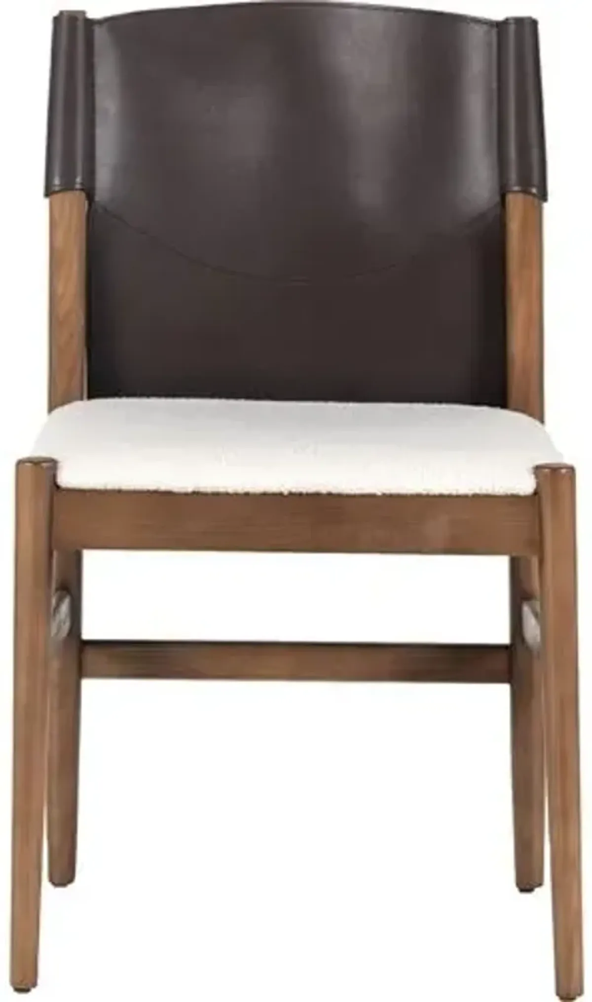 Peyton Leather Dining Chair - Espresso/Faux Shearling - Beige