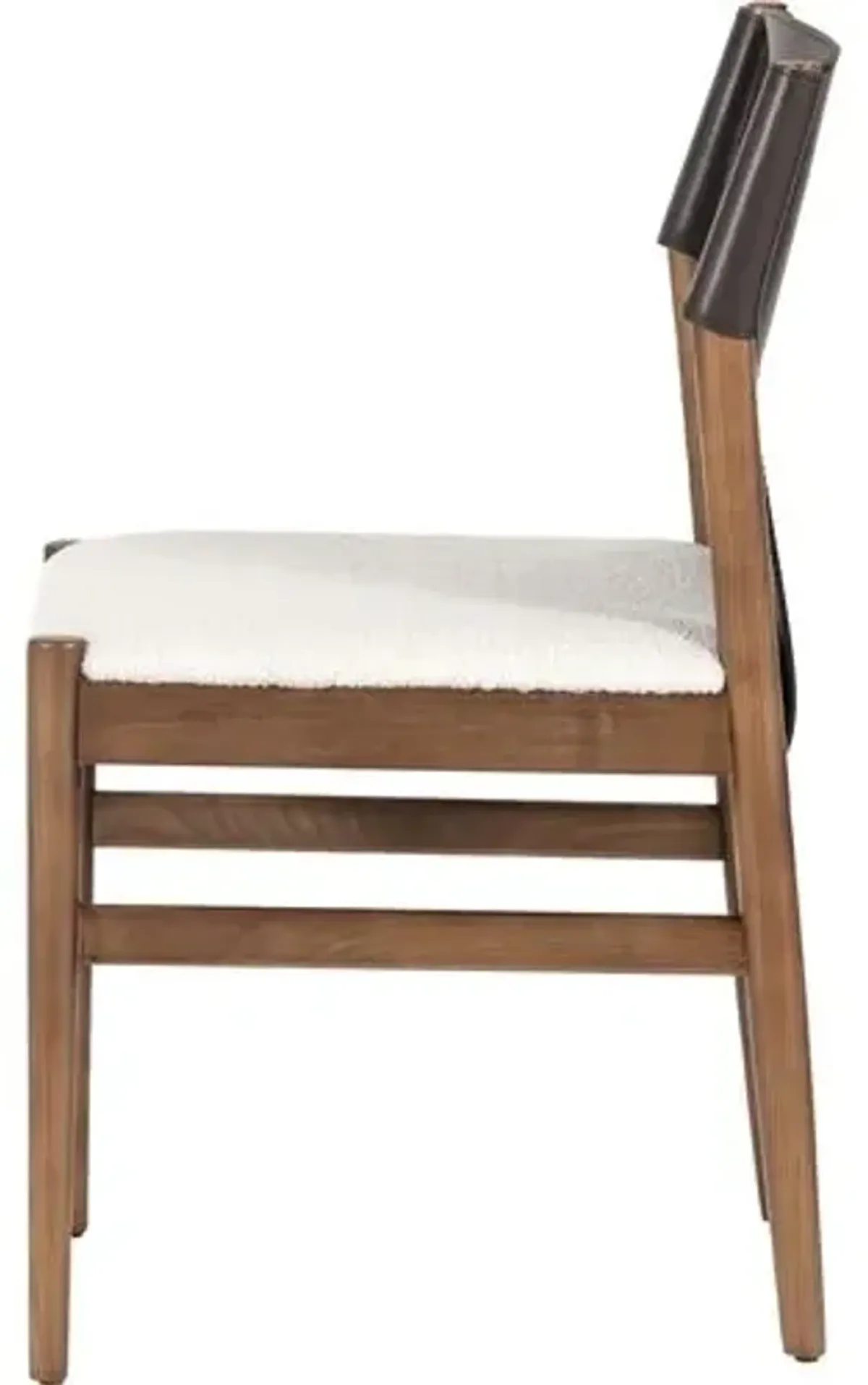 Peyton Leather Dining Chair - Espresso/Faux Shearling - Beige