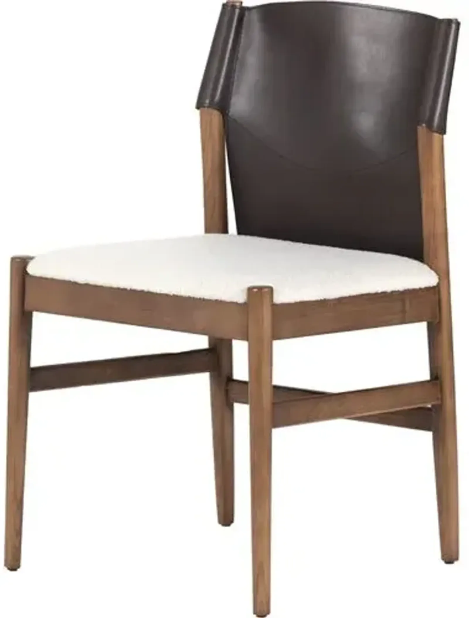 Peyton Leather Dining Chair - Espresso/Faux Shearling - Beige