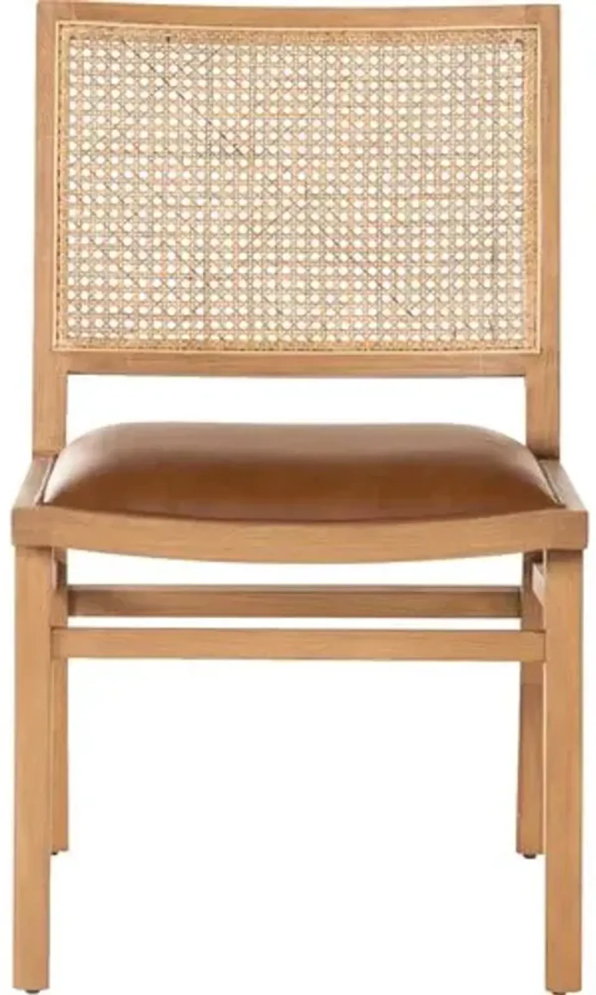 Louna Cane Dining Chair - Butterscotch Leather - Brown