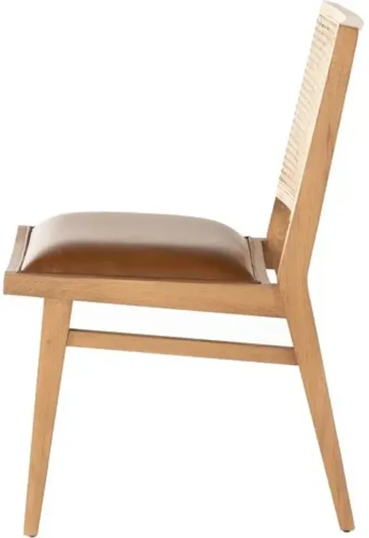 Louna Cane Dining Chair - Butterscotch Leather - Brown