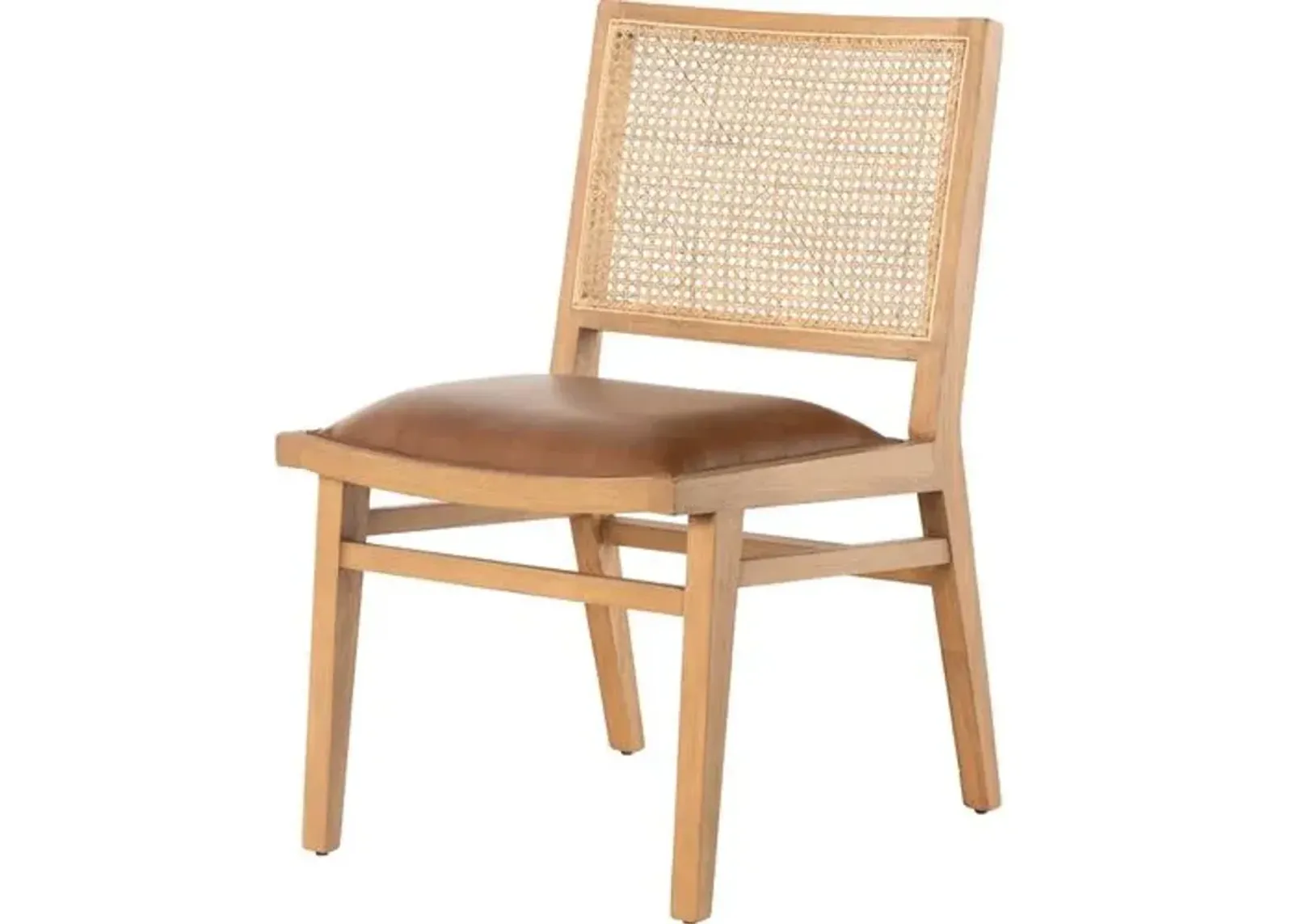 Louna Cane Dining Chair - Butterscotch Leather - Brown