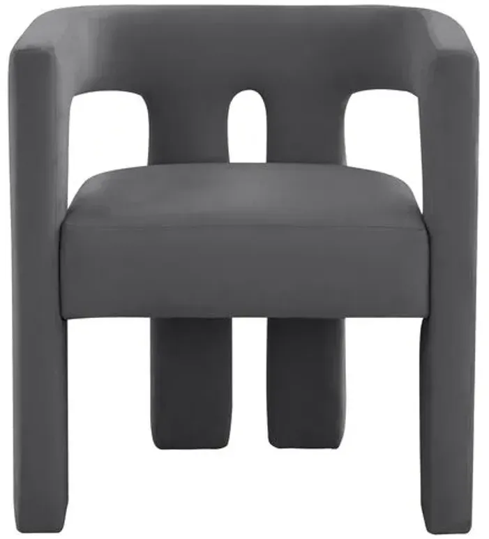 Maura Velvet Dining Chair - Dark Gray