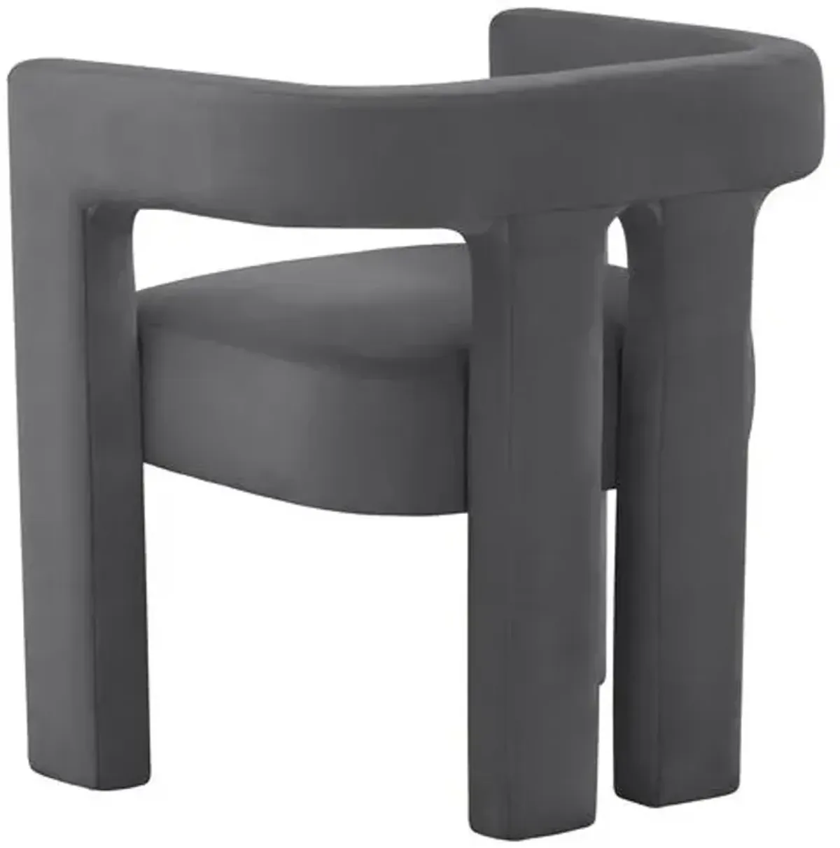 Maura Velvet Dining Chair - Dark Gray