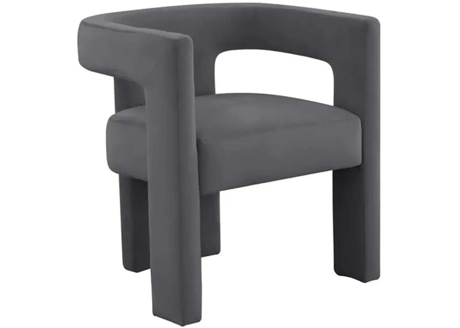 Maura Velvet Dining Chair - Dark Gray