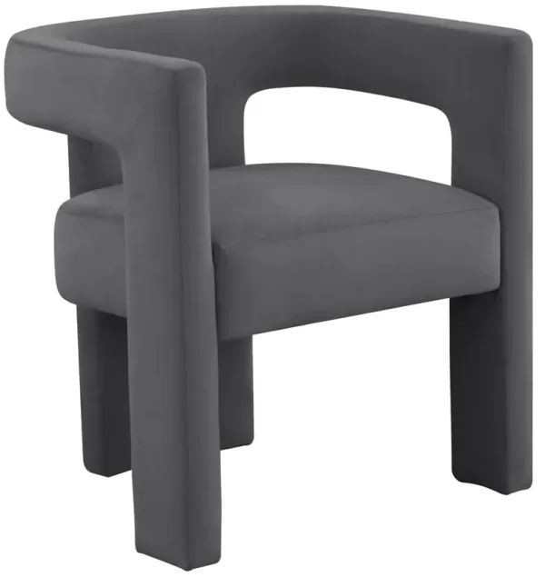 Maura Velvet Dining Chair, Dark Gray