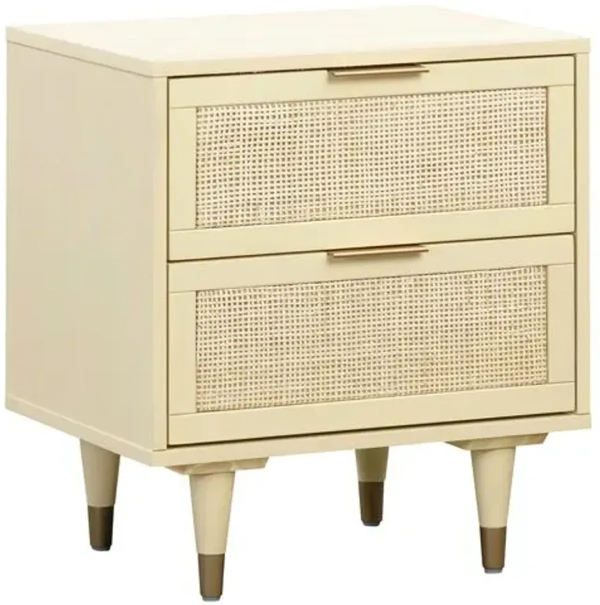 Wyatt Rattan Cane Nightstand - Cream - Handcrafted