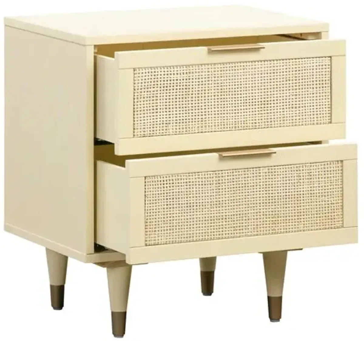 Wyatt Rattan Cane Nightstand - Cream - Handcrafted