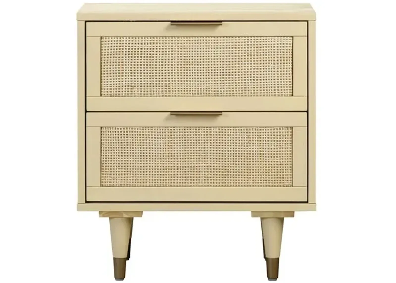 Wyatt Rattan Cane Nightstand - Cream - Handcrafted