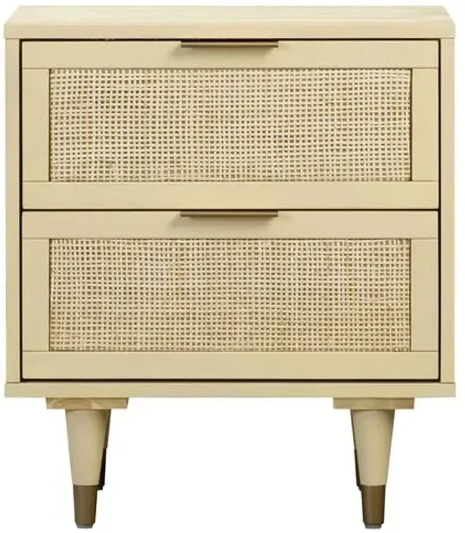 Wyatt Rattan Cane Nightstand - Cream - Handcrafted