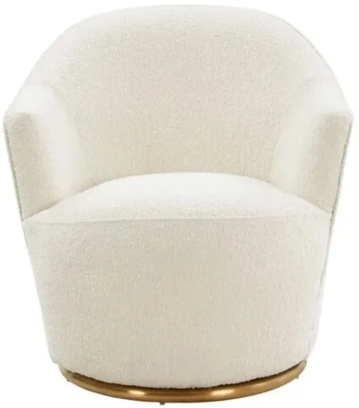 Dax Boucl Swivel Chair - Cream