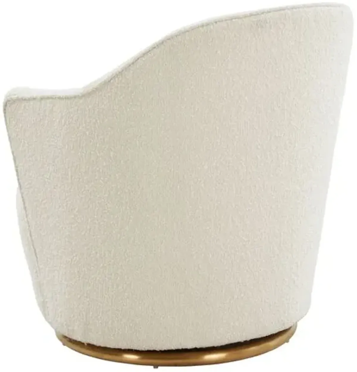 Dax Bouclé Swivel Chair - Cream