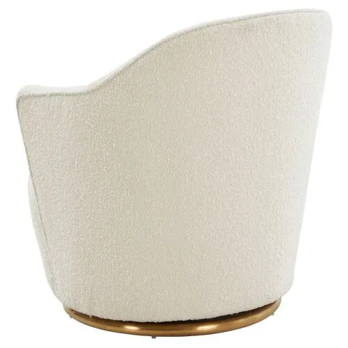 Dax Bouclé Swivel Chair - Cream