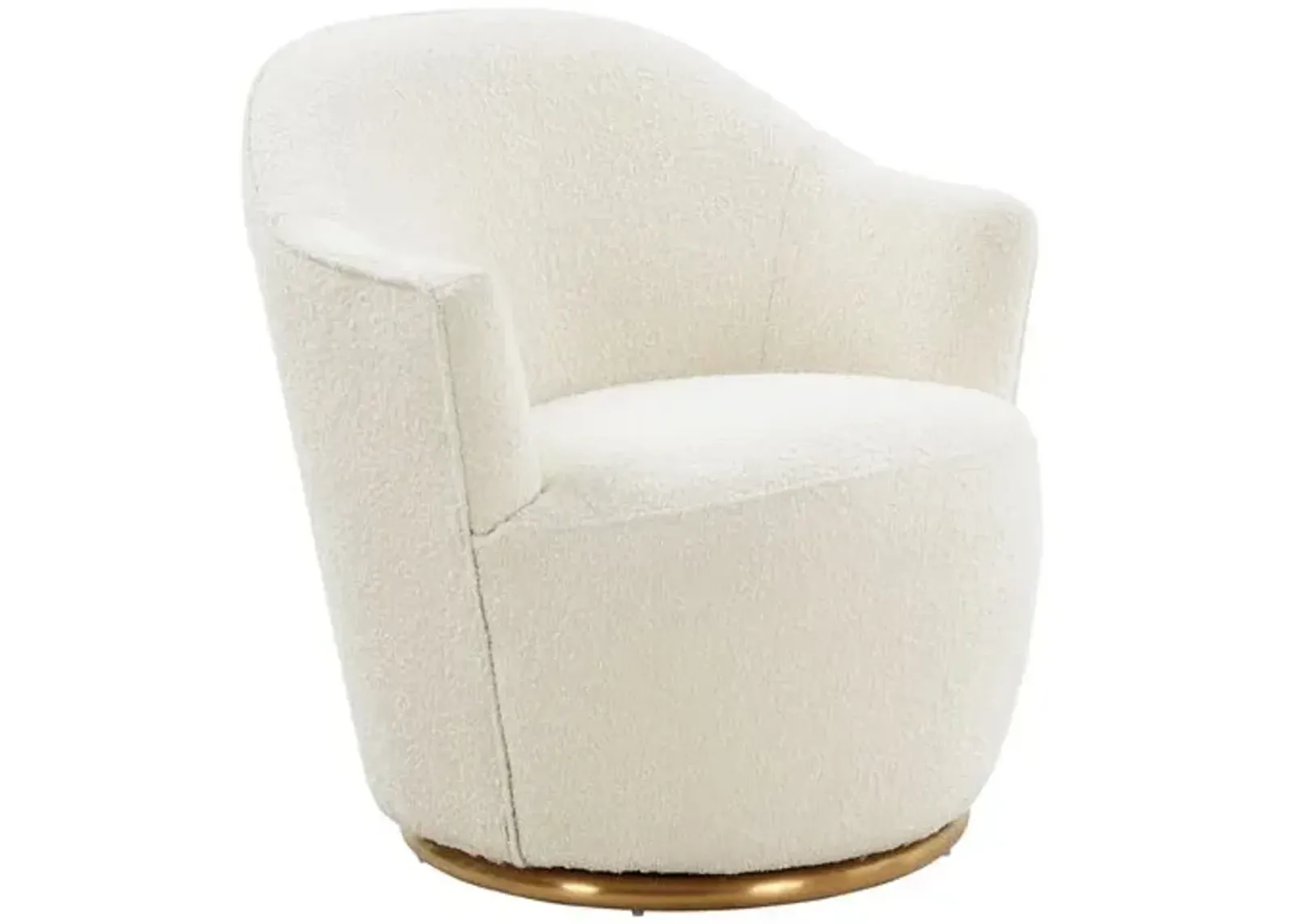 Dax Bouclé Swivel Chair - Cream