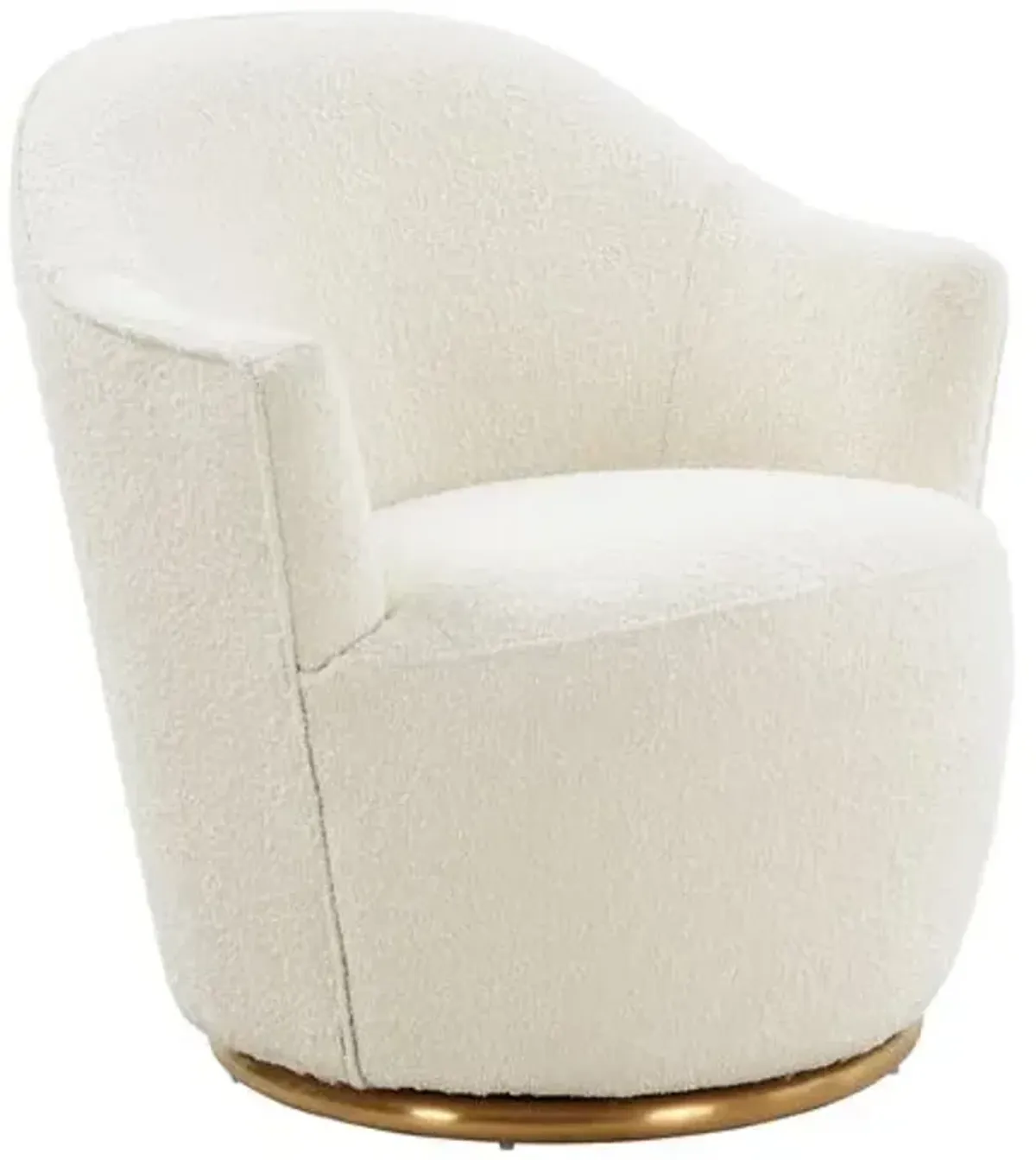 Dax Bouclé Swivel Chair - Cream