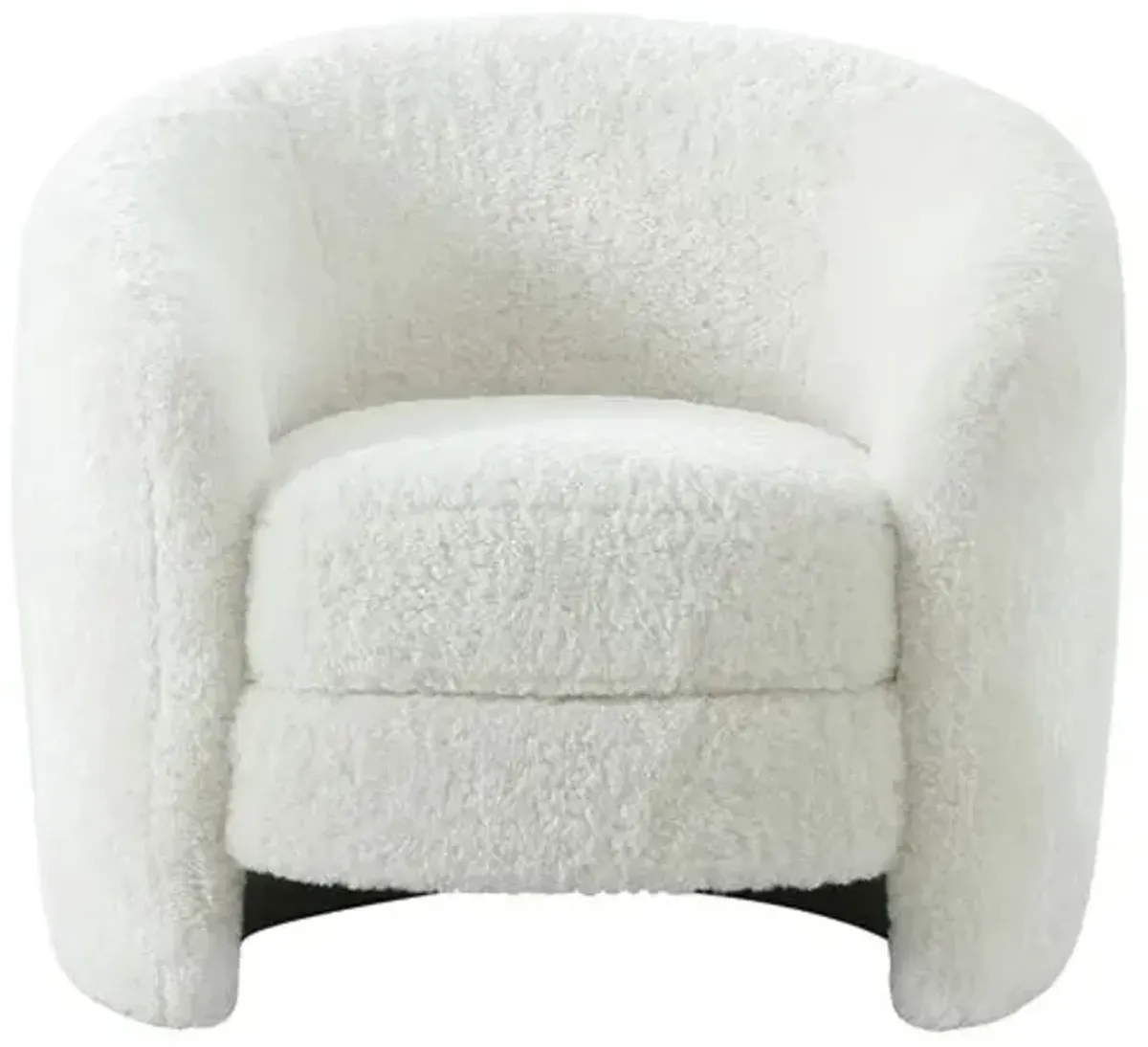 Sabrina Shearling Armchair - White - Handcrafted