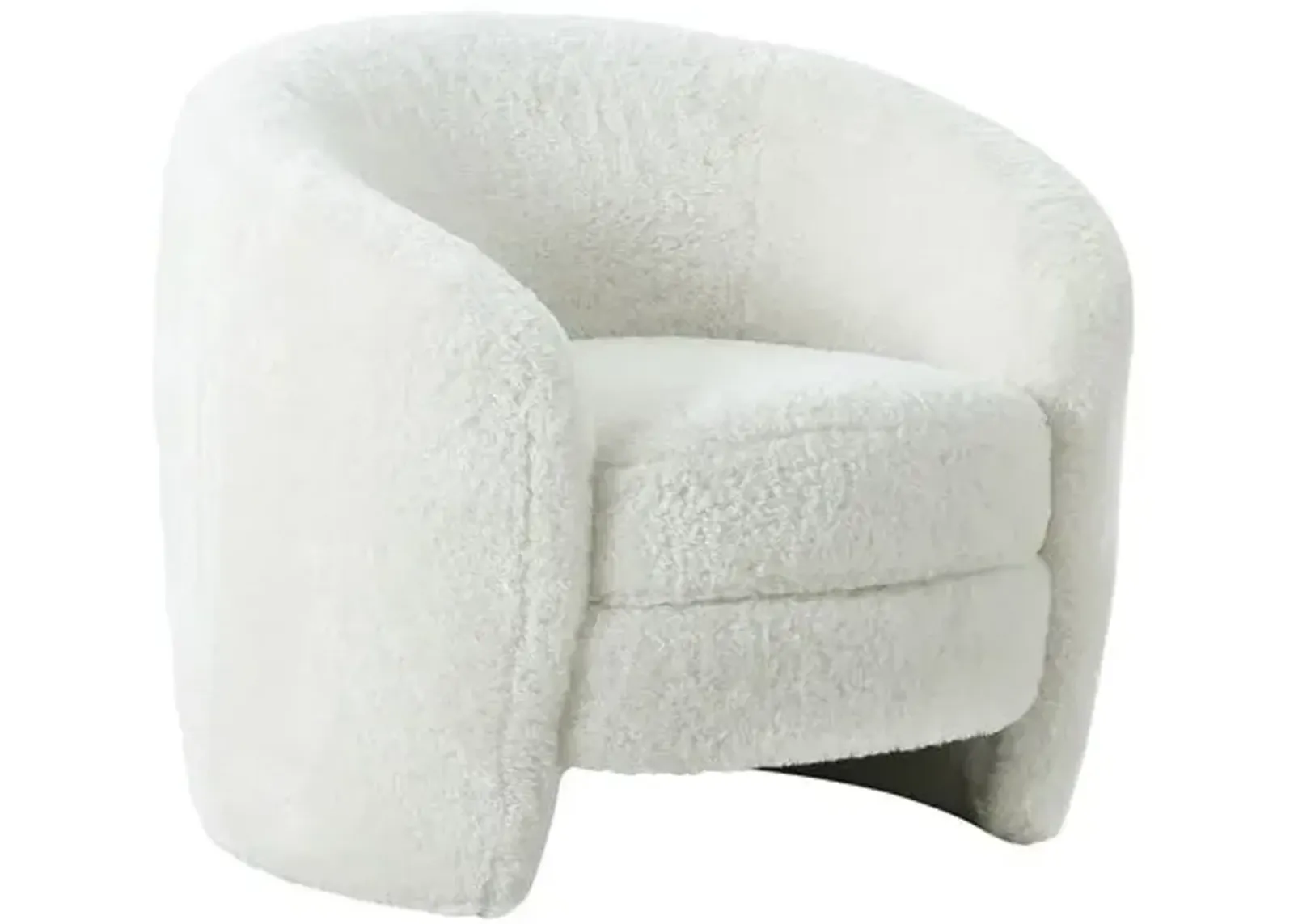 Sabrina Shearling Armchair - White - Handcrafted