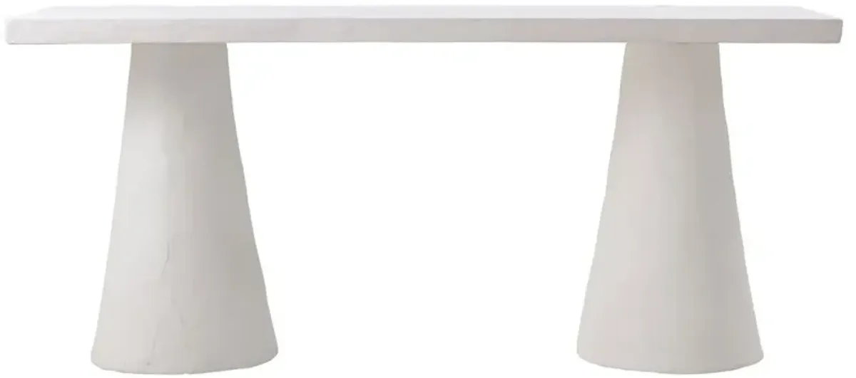 Lola Concrete Desk/Console Table, White