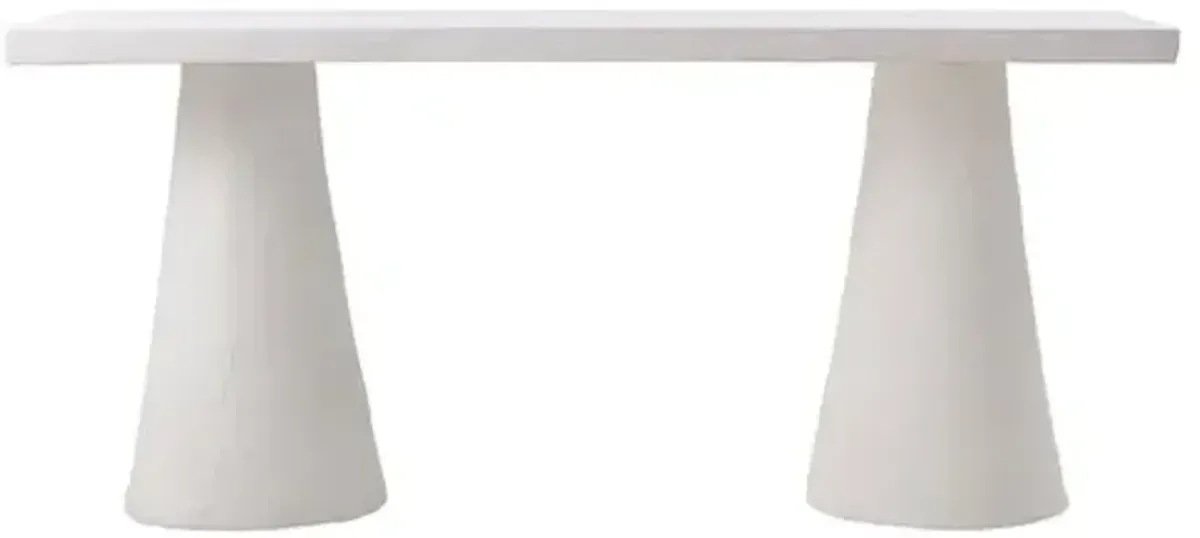 Lola Concrete Desk - White