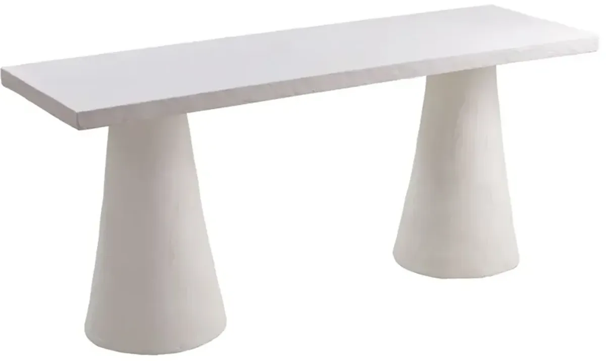 Lola Concrete Desk/Console Table, White