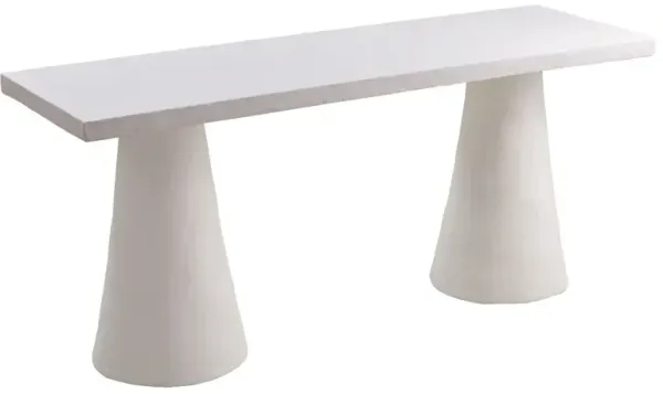 Lola Concrete Desk/Console Table, White