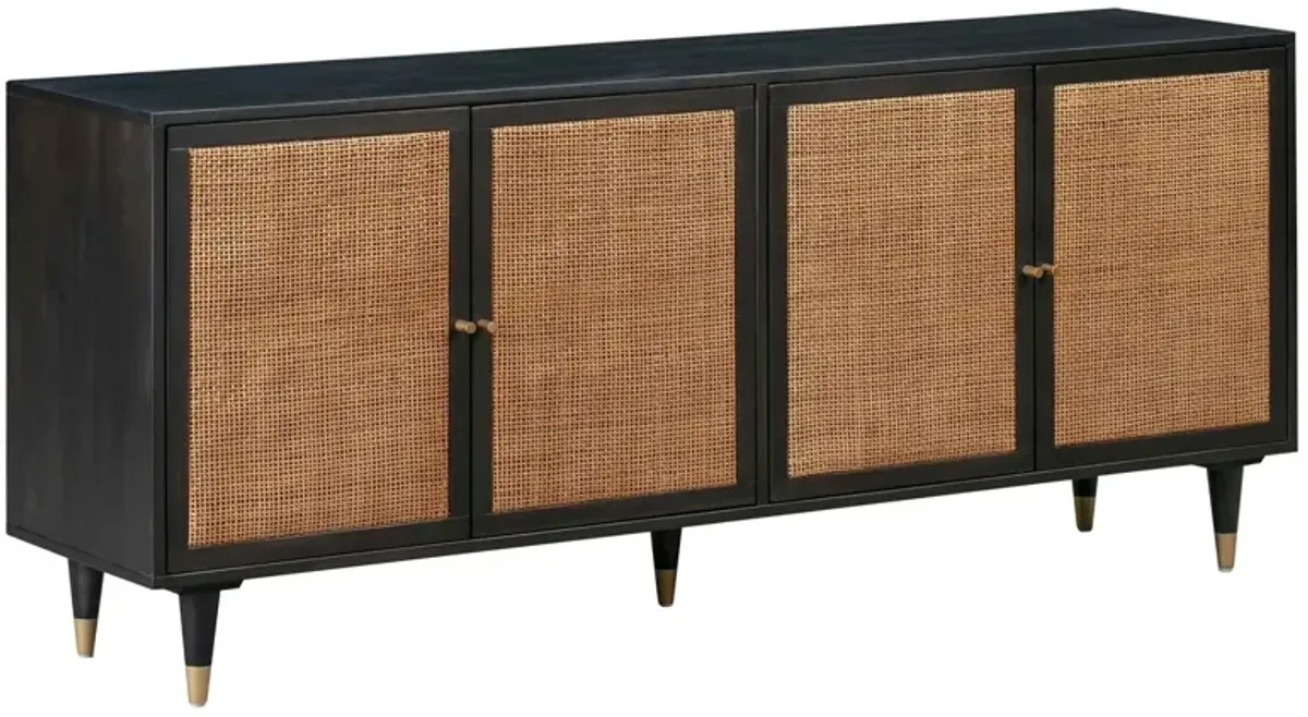 Wyatt Rattan Cane Sideboard, Black/Brown