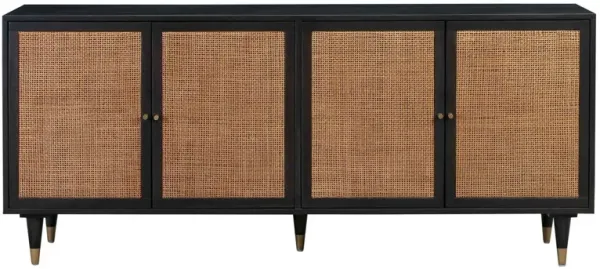 Wyatt Rattan Cane Sideboard, Black/Brown
