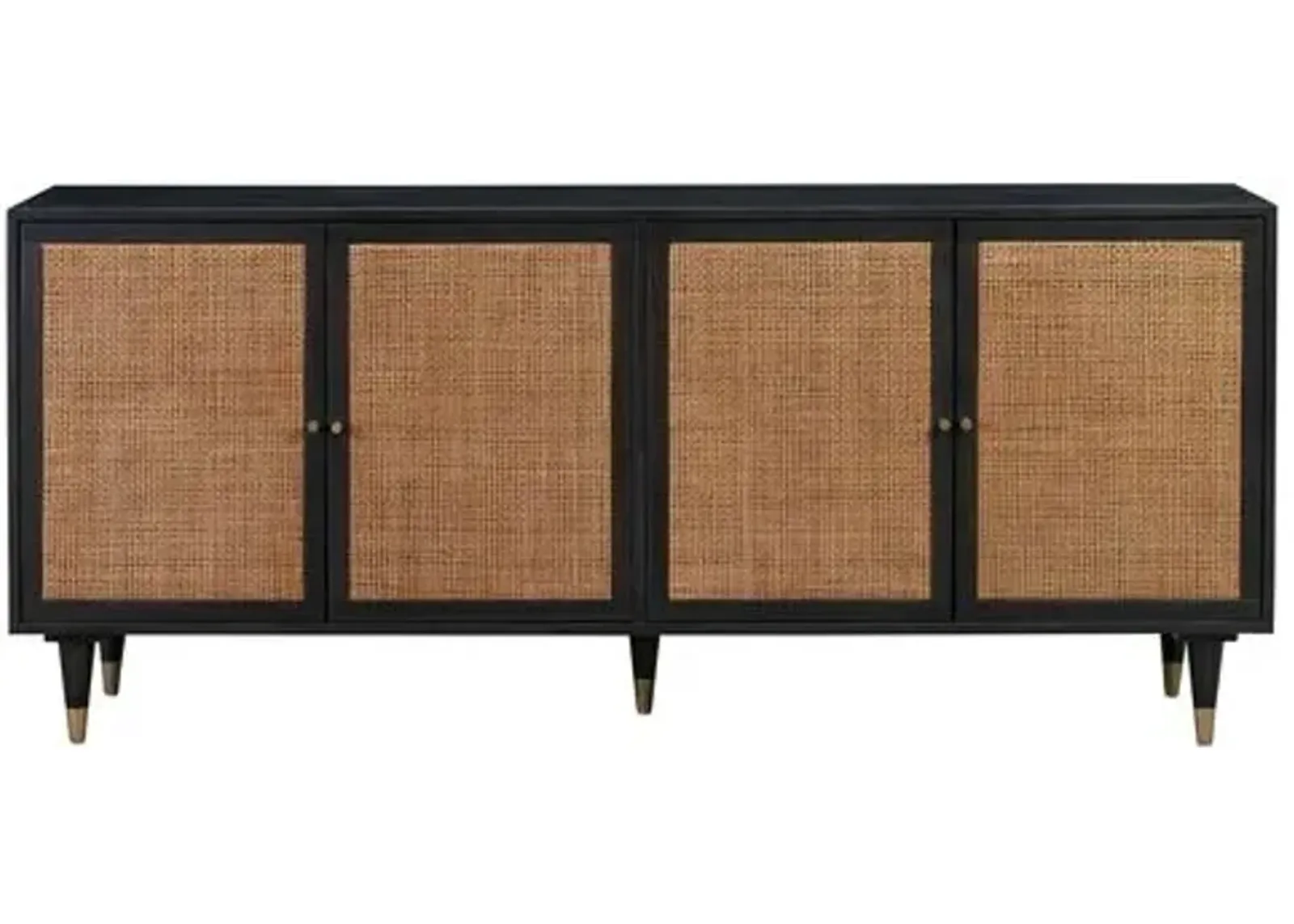 Wyatt Rattan Cane Sideboard - Black/Brown - Handcrafted