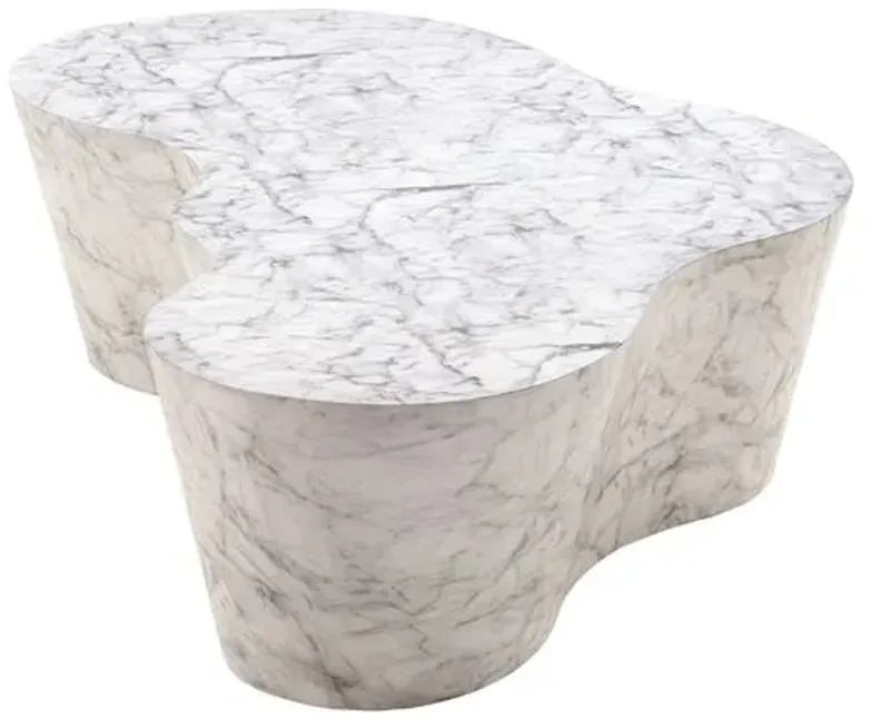 Dani Coffee Table - White/Black Marble Veneer