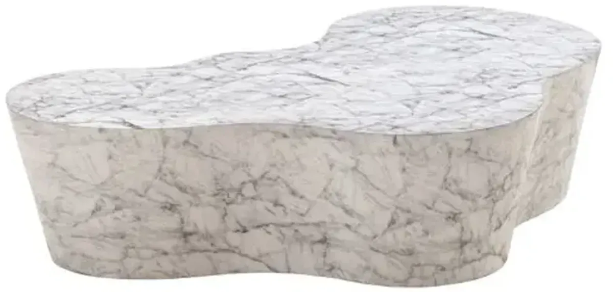 Dani Coffee Table - White/Black Marble Veneer