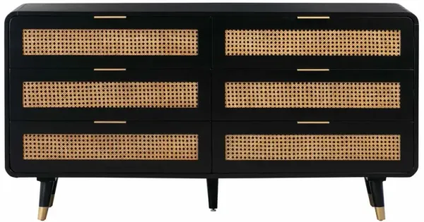 Elle Cane Dresser, Black/Brown