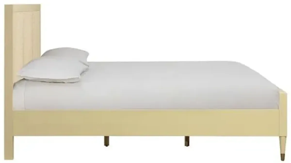 Wyatt Rattan Cane Bed - Cream - Handcrafted - Beige