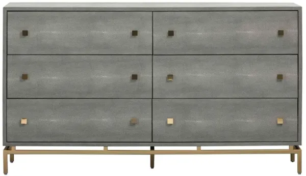 Sandy 6-Drawer Dresser, Gray Shagreen