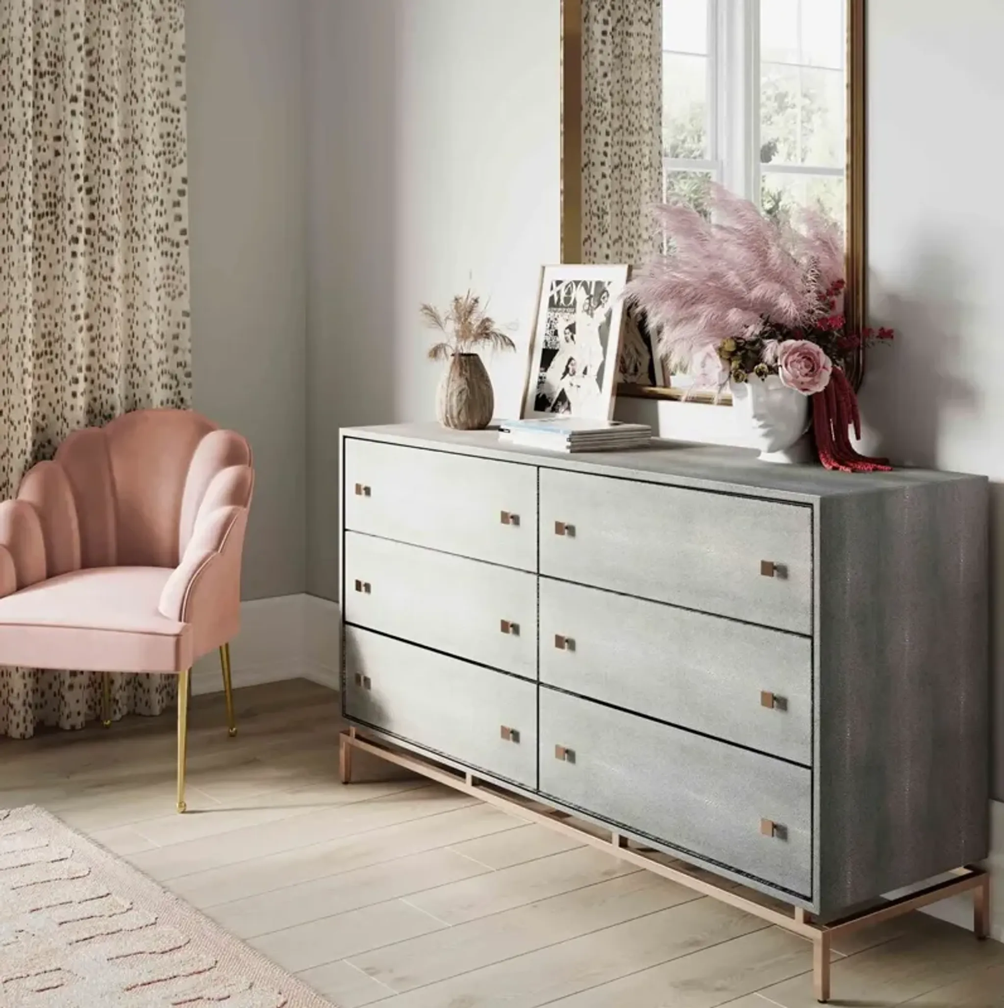 Sandy 6 Drawer Dresser Gray Shagreen Handcrafted One Kings Lane ...