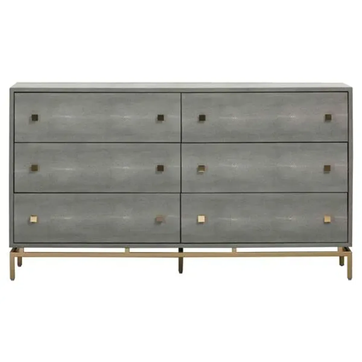 Sandy 6-Drawer Dresser - Gray Shagreen - Handcrafted