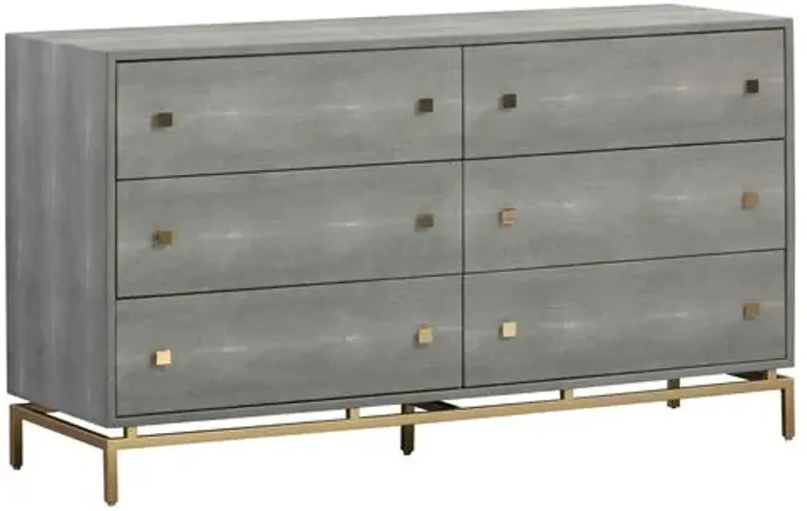 Sandy 6-Drawer Dresser - Gray Shagreen - Handcrafted