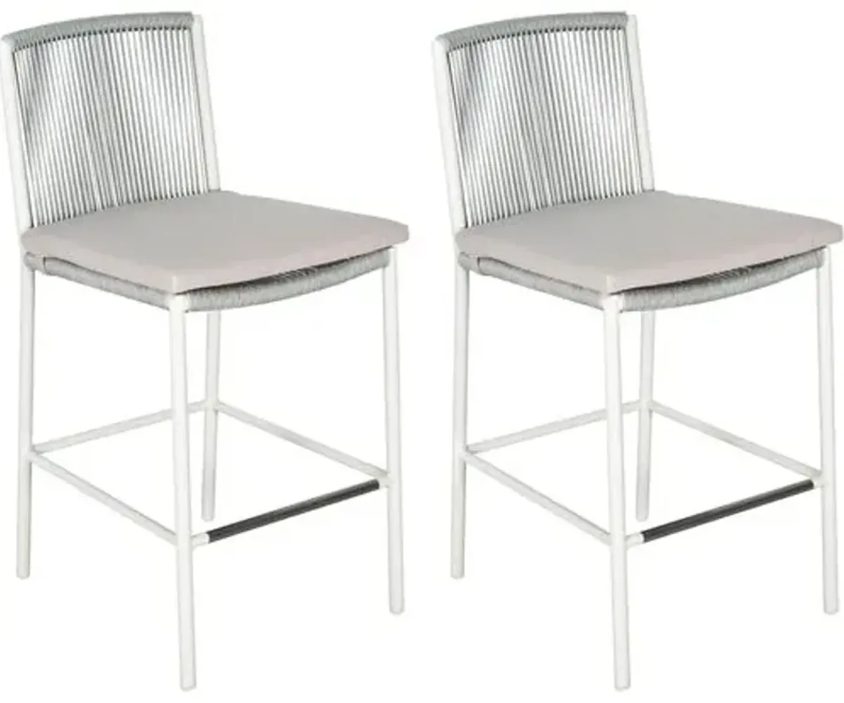 Set of 2 Darrin Outdoor Counter Stools - Dove Gray/Taupe