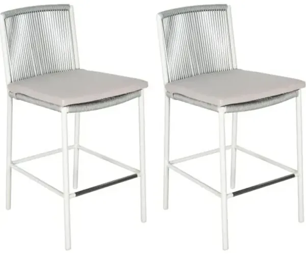 Set of 2 Darrin Outdoor Counter Stools - Dove Gray/Taupe