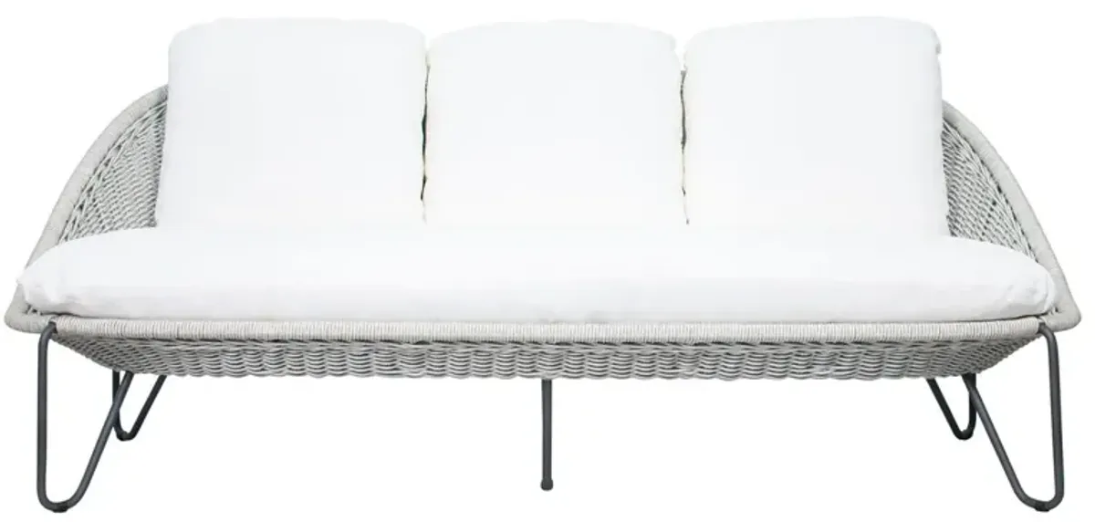 Marly Outdoor Sofa, Light Gray/White