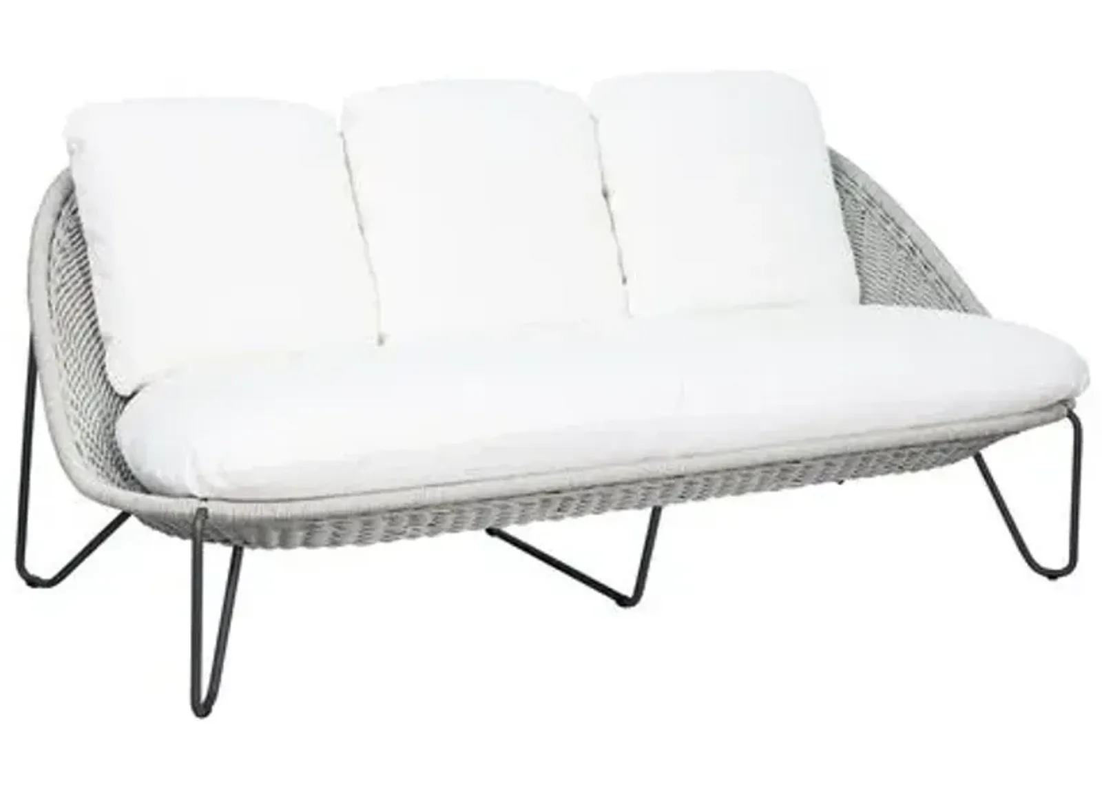 Marly Outdoor Sofa - Light Gray/White