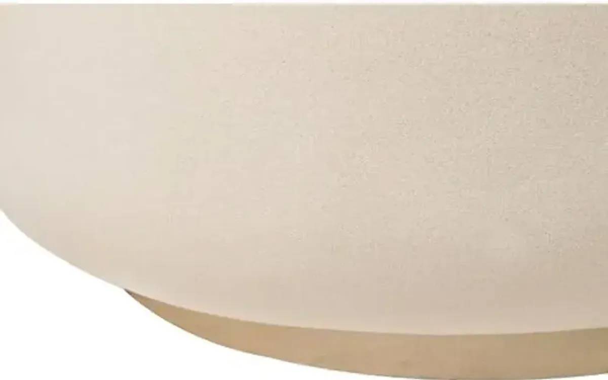 Nolan Outdoor Ceramic Side Table - White/Taupe - Handcrafted